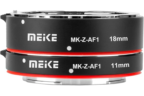 Meike metall autofokus makro förlängningsrör set (11 mm + 18 mm) kompatibel med Nikon Z5 Z6 Z6II Z7 Z7II Z50