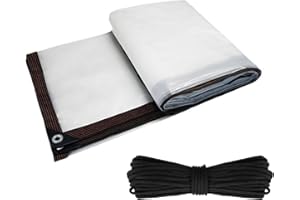 WORUIB Heavy Duty Reinforced Clear Waterproof Tarpaulin Hutch Cover - Rabbit Hutch - 1m*2, Include Rainproof Cover Rope - For Garden, Outdoor, Camping