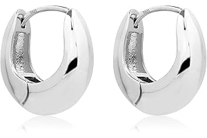 ASH'S CHOICE Silber 925 Creolen Kleine Ohrringe Damen, Silber 925 Ohrringe Klobig Kleine 14K Gold Creolen Klobig Dick Knorpel Kreolen Huggie Creolen Mini Kleine Creolen Leicht Breit Ohrringe Mädchen