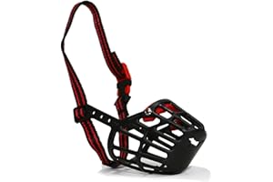 Ancol Plastic Muzzle Black/Red Size 5 22x8.5cm