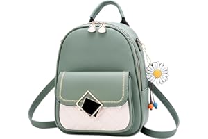 VOHONEY Sac à Dos Femme, Anti-vol Sacs À Bandoulière PU cuir Sac a dos Étanche En Nylon Sacs D'école Femme/Fille Cartable Sac dos (Sac à Dos Femme pour Vert)