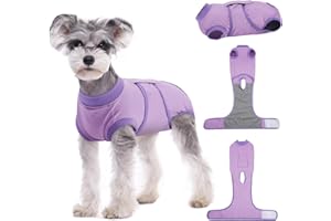 Kuoser Hundebody Nach Op Hündin Hundebody Nach Kastration Rüde Body für Hunde Nach Op, Atmungsaktiv Body Hunde Nach Op Rüde Op Body Hund Kastration Hündin, E-Halsband Alternative für Hund, Lila S