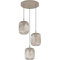 EGLO Hanglamp Grizedale, 3-lichts pendellamp boven eettafel in Japandi design, eettafellamp van metaal in zwart en messing, lamp hangend voor eetkamer, E27 fitting, 96 cm