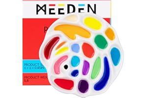 MEEDEN Porzellan-Farbpalette, Keramik-Aquarell-Palette Mischtablett, rosenförmiges Design
