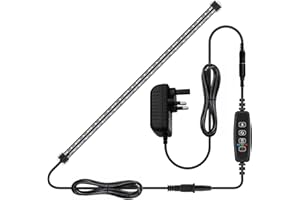 LUMINI Lominie Submersible lampka LED do akwarium, Full Spectrum 2 Row LED Fish Tank Light with timer, 3 tryby świecenia, możliwość ściemniania, IP68, wodoodporna do refugium wody świeżej wody, zbiornik na