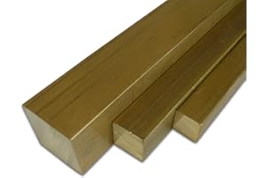 B&T Metall Messing Vierkantstangen 5x5 mm, 3 Stück à ca. 995 mm (3 Meter Stange aufgeteilt)