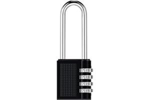 Aurora & Tithonus Candado de Combinación Extendido, Candado Taquilla, Candado Seguridad 4 Dígitos, Candado para El Casillero del Gimnasio Escolar, Archivadores, Caja De Herramientas,Cerca, Cerrojo