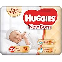 Huggies Taped Diapers, New Born (XS) Size, 72 Counts