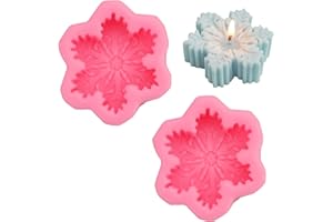 TESSTSY 2 Piezas Molde de Silicona Forma de Copo de Nieve, Moldes para Velas Navidad 3D, Moldes de Copo de Nieve 3D, Molde de Vela de Navidad, Moldes de Velas de Navidad para Hacer Velas, Jabones