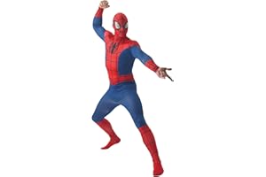 Rubies Disfraz Spiderman Deluxe para adultos, Jumpsuit impreso y máscara, Licencia Oficial Marvel para fiestas, cosplay, despedidas de soltero y Carnaval