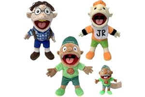 Dhqkqg 3 Pcs Jeffy Puppet Plush Toy Doll, 40cm Jeffy Hand Puppet for Play House, Mischievous Funny Puppets Toy with Working Mouth, Sml Puppets Soft Plush Toy for Party Role-Playing