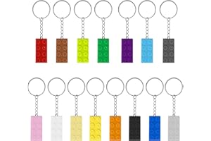 KJG Schlüsselanhänger Bausteine 15 Stück Bausteine Schlüsselanhänger Schlüsselanhänger Taschenanhänger Schlüsselanhänger Bausteine für Schlüsselanhänger LEGO Geburtstag Jungen Und Mädchen