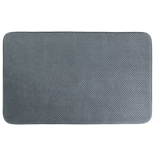Lifewit Badematte Rutschfeste Badvorleger Memory Foam Badteppich Teppich Absorbent Duschvorleger 80cm x 50cm Grau - 2