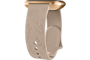 Vancle Armband für Fitbit Versa 2 Armband/Fitbit Versa/Fitbit Versa Lite/Fitbit Versa SE Damen Herren, Silikon Armbänder Floral Gravierte Uhrenarmband Sport Ersatzarmband