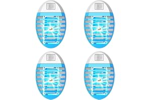 WUGEIN Elektryczna lampa przeciw komarom, elektryczna moskitiera, ze światłem, do domu, wewnątrz ogrodu na zewnątrz, kuchnia, do salonu, owadów, mucha, ćmy, 100% profesjonalna i skuteczna (pakiet 4)