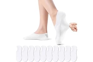 TUUHAW 10 Pairs Invisible Socks With Heel Grips No Show Trainer Socks Anti Blister Breathable Cotton for Men Women