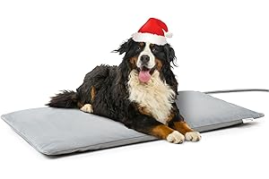 Toozey Tappeto Riscaldante Cani e Gatti Esterno con Copertura Impermeabile e Tubo Anti-Morso, Controllo Temperatura Automatica per Neonato, in Gravidanza, Vecchi, Articolazioni Ferite Animali, 40X70cm
