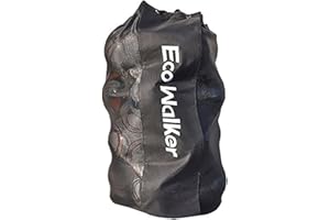 Eco Walker Ball Bag Large Capacity (Holds 16 Soccer Balls) Heavy Duty Mesh Drawstring with Adjustable Shoulder Strap and Thick Handle