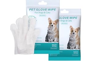 WeddHuis Toallitas de Limpieza para Mascotas Guantes de Lavado para Perros y Gatos (Cara, Orejas, Ojos, Patas) Cuidado Diario y Viajes Sin Enjuague