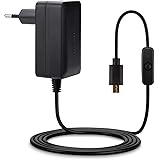 Aukru Chargeur Micro USB 5V 3000mA avec Interrupteur Alimentation pour Raspberry Pi 2/3 Model B, B+(Plus), Banana pi - Noir