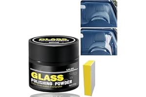 TIANYUE Glass Polishing Powder with Sponge,Gla/ss Polish/ing Scratch Remover,Glass Scratch Remover,Windshield Wash Polish,Polishing Cleaner-Restores Clarity, Removes Scratches & Water Spots on Auto Gla/ss