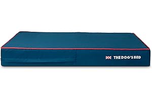THE DOG'S BALLS The Dog's Bed Replacement Outer Cover (No Mattress) for The Dog's Bed Orthopaedic, Washable Oxford Fabric, 15cm (Blue with Red Piping) Veterinary Approved