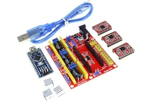 OTNE Kit scheda di espansione per stampante 3D con controller CNC Shield V4+Nano 3.0 Board+A4988 Driver + cavo USB