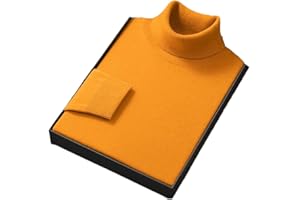 SUVOIIER Men's Turtleneck Sweater Fall Winter Roll Neck Warmer for Men Solid Knitted Sweater Keep Warm Male Jumper