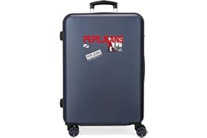 Pepe Jeans Dikran Maleta mediana Azul 46x65x23 cms Rígida ABS Cierre de combinación lateral 56L 3,22 kgs 4 Ruedas dobles