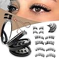 Goodern Magnetic Eyelashes without Eyeliner,3 Styles 3D Dual Magnetic Eyelashes Reusable Magnetic False Eyelashes with Tweezers No Glue Long-Lasting Waterproof Natural Look & Easy to Wear for Women