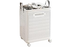 Siyecioa Panier à Linge Pliable avec Roulettes 60L, Corbeille a Linge Sale Pliable, Panier Linge Sale, Laundry Basket, Rangement du Linge Sale Panier pour Chambre à Coucher (Grande)