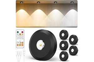 JVURICE® Vitrinenbeleuchtung Led,30 Farbwechsel Schrankbeleuchtung Led Spot Akku USB Aufladbar Mini 180H Energiesparend Magnet Unterbauleuchte Küche Schrankbeleuchtung Mit Timer Fernbedienung