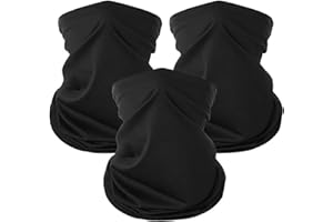 LLHAOVDXAS 3 Pcs Neck Warmer, Snood, Bandana Neck Warmer Ski Snood for Men & Women, Windproof Neck Gaiters for Men & Women Multifunctional Headwear Face Mask for Outdoors Sports Cycling Hiking (Black)