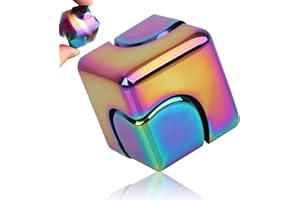 KUYOTINE Fidget Toy, Infinity Spinner Cube for Adults, Cool Gadgets Desk Office Toys Fingertip Gyro, Leisure Stress Relief Tabletop Toy as Gift for ADHD/Autism Adults(Rainbow)