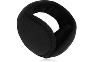Lusofie Foldable Fleece Earmuffs,Winter Fleece Earmuffs for Men and Women Adjustable Black Soft Earmuffs Suitable for Winter Outdoor Sports