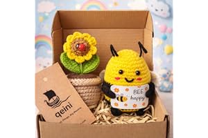 Handmade Crochet Bee Gift Box with Sunflower Pot and Ladybug – Cute Teacher & Friendship Gift Set