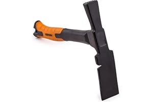 Mivos Marteau de Maçon 600 g - Forme Berlinoise - Tête en Acier Carbone Trempé - Manche en Fibre de Verre Antidérapante - Marteau de Maçonnerie pour Béton Briques - DIN 5108