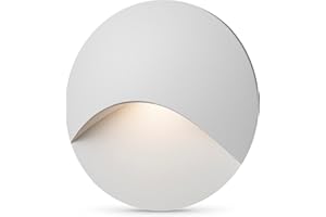 ‎LAMBADO lambado® LED Treppenbeleuchtung für Innen & Aussen | IP65 Wasserschutz | 230V Unterputz Treppenlicht Rund 3W Warmweiss | Wandeinbauleuchte für Treppen | Treppenstufenbeleuchtung