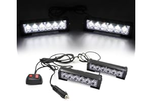 Triclicks 2 * 6 LEDs Feux de Pénétration Lumière Stroboscopique Eclairage Clignotant à 9 Modes pour Voiture Camion Véhicule SUV Lampe pour Avertissement Urgence Secours Travaux DC12V