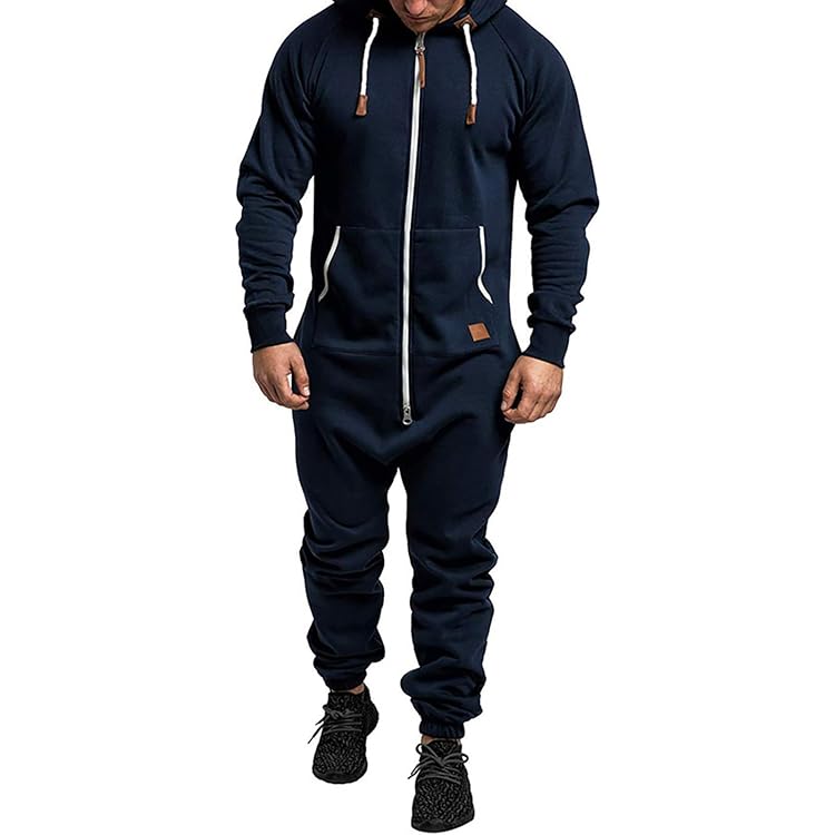 Combinaison (pyjama) Homme En Coton Doux - Coupe Droite, Poches, Pour Détente à La Maison