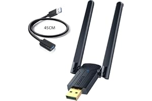 ZEXMTE USB Bluetooth Adapter with 45CM Extension Cable, Drive-Free USB Bluetooth Adapter for PC Windows 11/10, Bluetooth Dongle for Desktop, Laptop, Printer, Keyboard, Mouse, Headsets, Speakers