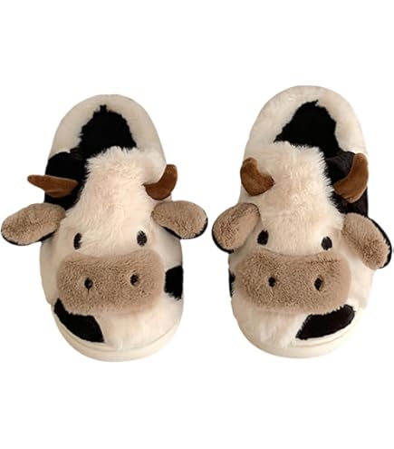 Ciabatte Peluche A Forma Di Mucca Highland, Calde E Antiscivolo, Per Interni/esterni, Regalo Divertente Per Donna/uomo/bambino