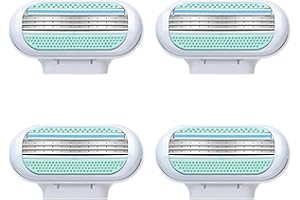 KSYWYDU 4 Piezas Recambios para Maquinilla para Mujer, Cuchillas de Afeitar Mujer Compatible con Venus, Cuchillas Universales de 3 Etapas para Afeitar Piernas, Axilas y Partes Íntimas, Acero Inoxidable