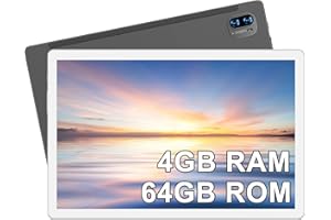 YESTEL Tablet 10 Pollici, 5G WiFi, 8-Core 2.0 GHz, FHD Android Tablet con Custodia, 4GB RAM 64GB ROM (1TB Espandibile), Bluetooth 5.0, 5MP + 8MP Fotocamera, 8000 mAh Batteria, Grigio