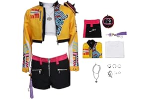 Waslary Disfraz de Hunters para niña Mira Zoey Rumi, uniforme amarillo, juego completo de Halloween