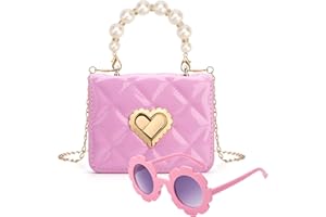 RSXING Kinder Umhängetasche Mädchen Handtasche - Verstellbarem Gurt Perlen Handtasche - Prinzessin Mini Tasche Kinder Schultertasche Geschenke für 3 4 5 6 jährige Mädchen