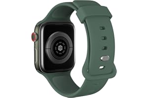 AOTUAO Sport Straps Compatible with Apple Watch Strap 41mm 40mm 38mm, Soft Silicone Sport Band Replacement for iWatch Strap Series 9 8 7 6 5 4 3 2 1 SE Women Men, Pine Green