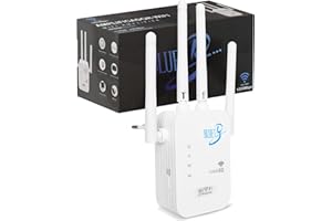 Bluet B Home WR10 - Repetidor de Señal Wifi 1200 Mbps 5GHz / 2.4GHz - Amplificador Señal Wifi Largo Alcance Dual Band - Modo Repetidor/Router/Ap 4 Antenas - Extensor de Red Wifi - Punto de Acceso Wifi