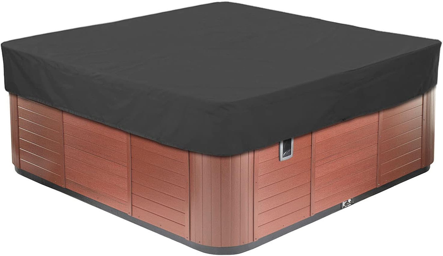 LDIW Outdoor Square Hot Tub Cover 210D Oxford Fabric Garden SPA Bath Pool Cover Waterproof Dustproof Anti-UV Multiple Sizes to Choice,Black,215x215x30cm