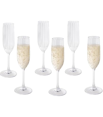 Champagneglazen kunststof - 6 stuks